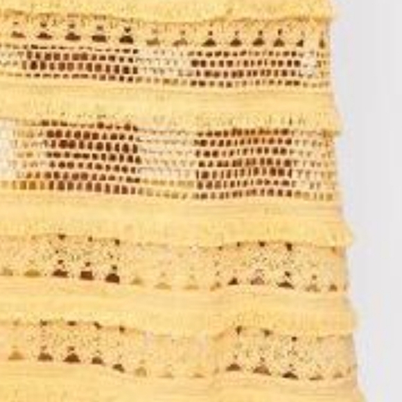 MAJE Yellow Crochet Knit Midi Skirt - Picture 7 of 7